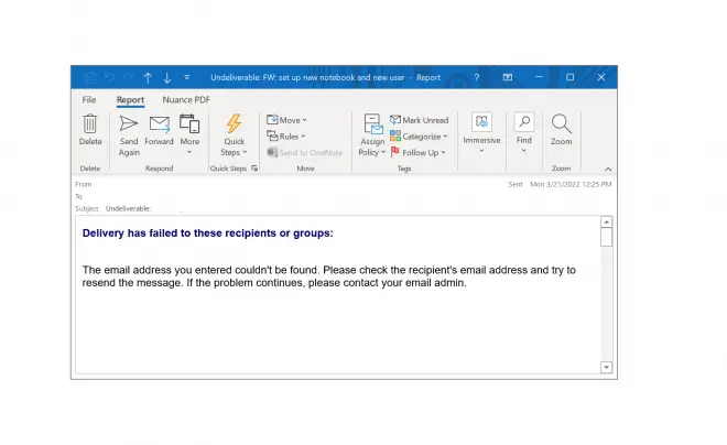 Can’t send emails to a certain address in Outlook? Solved