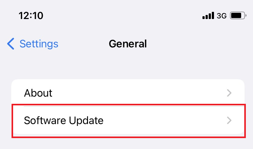 Update the software - iPhone